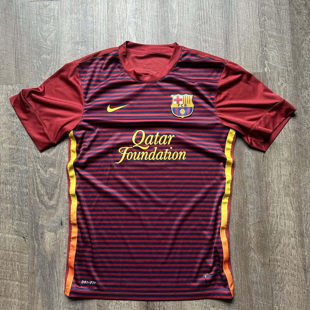 Barcelona FC Nike Pre Match Football Shirt Socccer Jersey size S ? No Size Tag